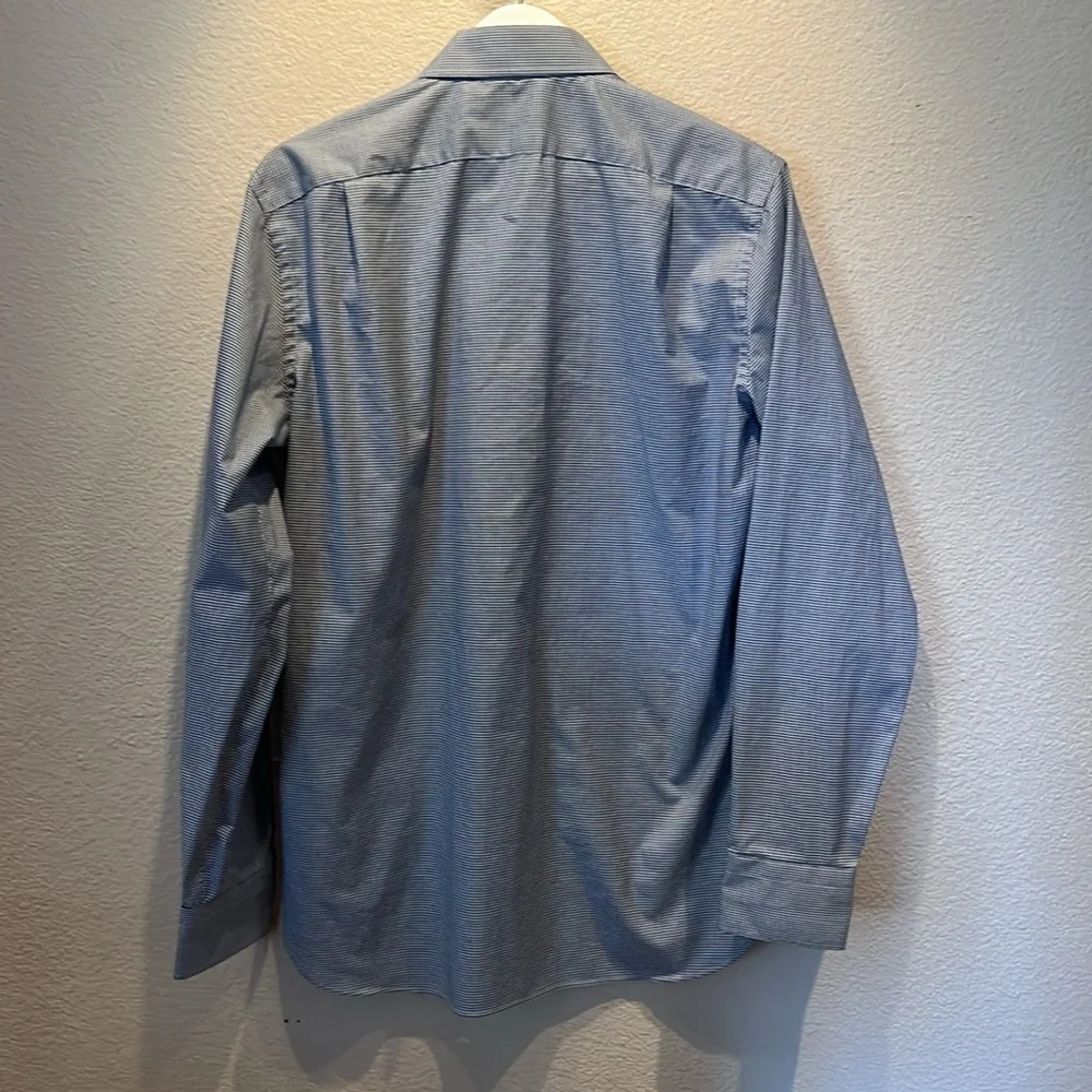 J. Crew Men’s Ludlow Dress Shirt Navy Blue Check Size 16/35 Slim Fit